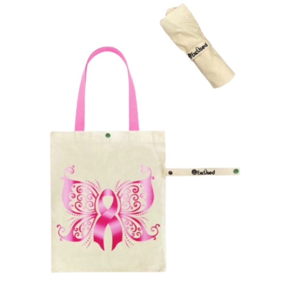 💗🆕 Pink Ribbon - Breast Cancer Awareness Reusable Tote